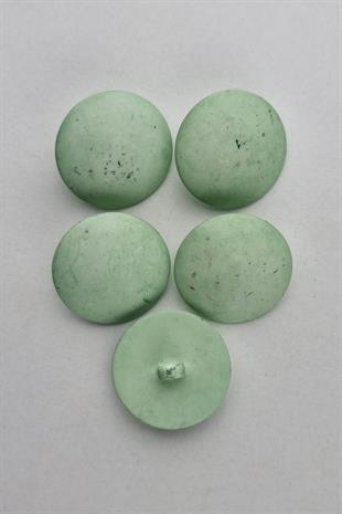 Küçük Boy Plastik Bombeli Nil Yeşili Kaban Çeket Hırka Yelek Düğmesi 5 Adet