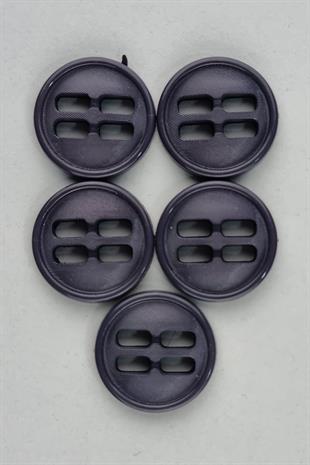 Orta Akrilik Dikdörtgen Delikli Eflatun Kaban Çeket Hırka Yelek Düğmesi 5 Adet