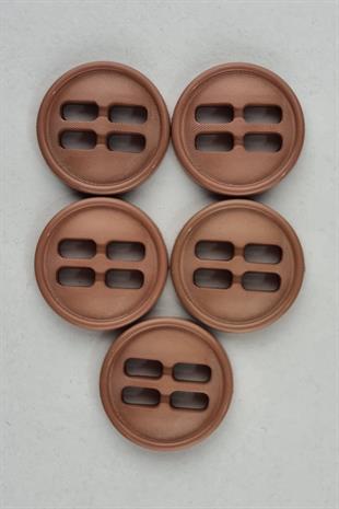 Orta Akrilik Dikdörtgen Delikli Somon Kaban Çeket Hırka Yelek Düğmesi 5 Adet