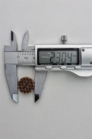 Orta Boy Ahşap Görünümlü Eskitme Baklava Desenli Kaban Çeket Hırka Yelek Düğmesi 5 Adet