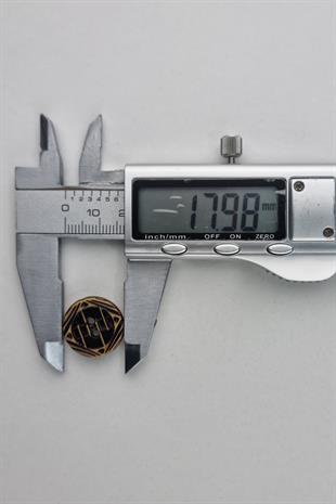 Orta Boy Ahşap Görünümlü Eskitme Çizgili Kaban Çeket Hırka Yelek Düğmesi 5 Adet