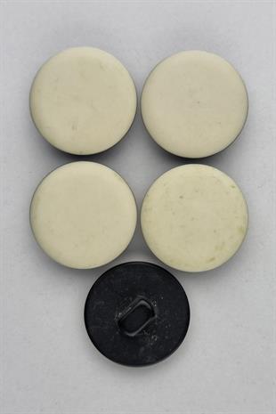 Orta Boy Akrilik Süet Krem Kaban Çeket Hırka Yelek Düğmesi 5 Adet