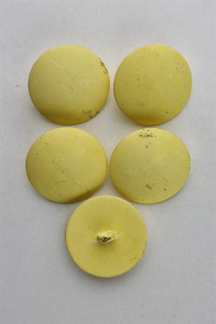 Orta Boy Plastik Bombeli Sarı Kaban Çeket Hırka Yelek Düğmesi 5 Adet