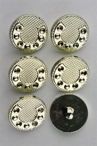 Plastik Parlak Nal Desenli Limonyeşili Kaban Çeket Hırka Düğmesi 6 Adet