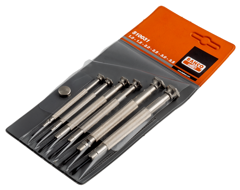 Bahco Hassas Düz Saatçi Tornavida Seti 510031 1-3.5 mm - 6 parça