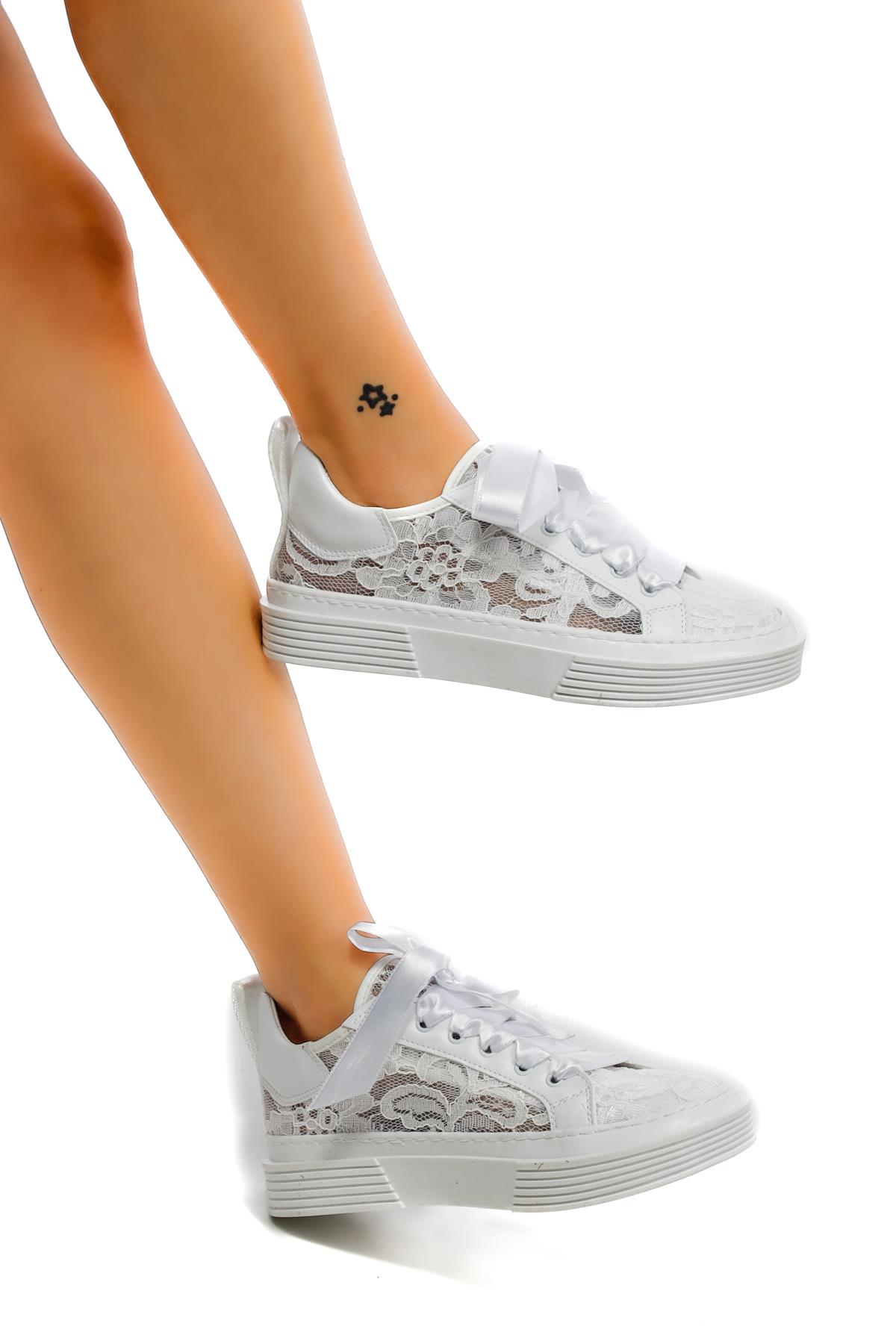 Beyaz Dantel Sneakers Kadın Ayakkabı Arley - Feyz istanbul