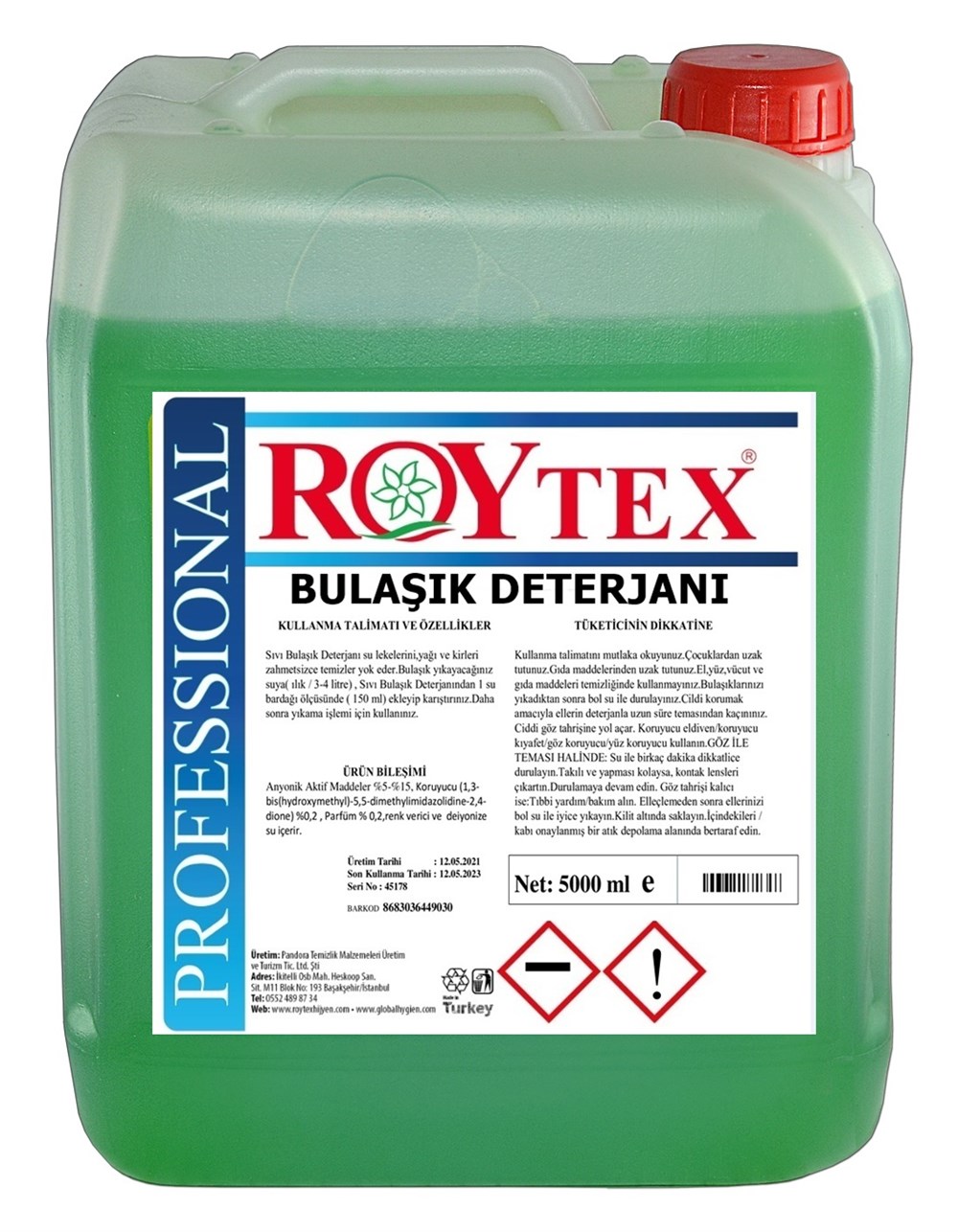 Roytex - Sıvı Bulaşık Deterjanı 5L