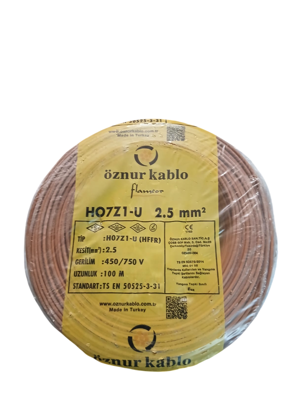 2,5 MM H07Z1-U H.FREE NYA KAHVE KABLO