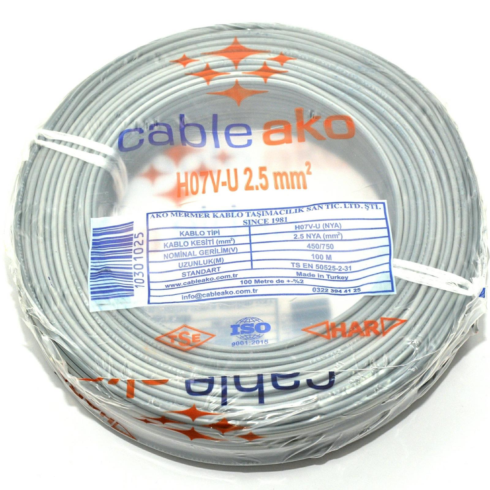 2,5 MM NYA GRİ KABLO