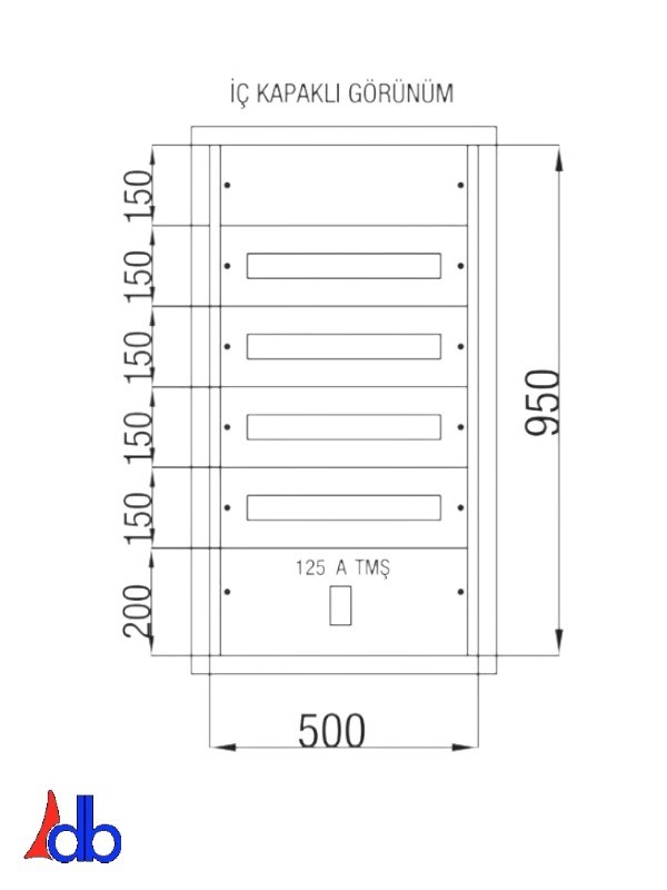 50*95*17,5 80 AD.SİGORTA+125 A KOMPAK+KLEMEN YERİ