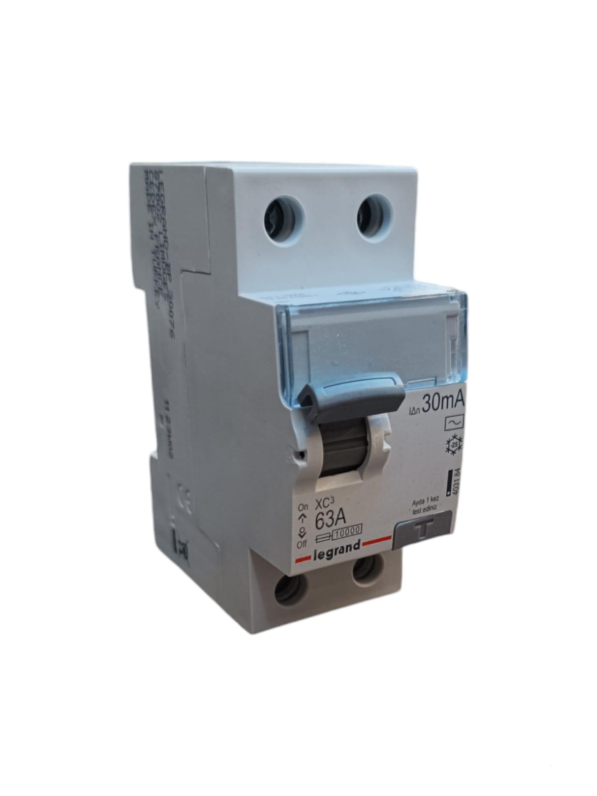 63 A 2 KUTUP 30 MA KAÇAK AKIM KORUMA ANAHTARI LEGR