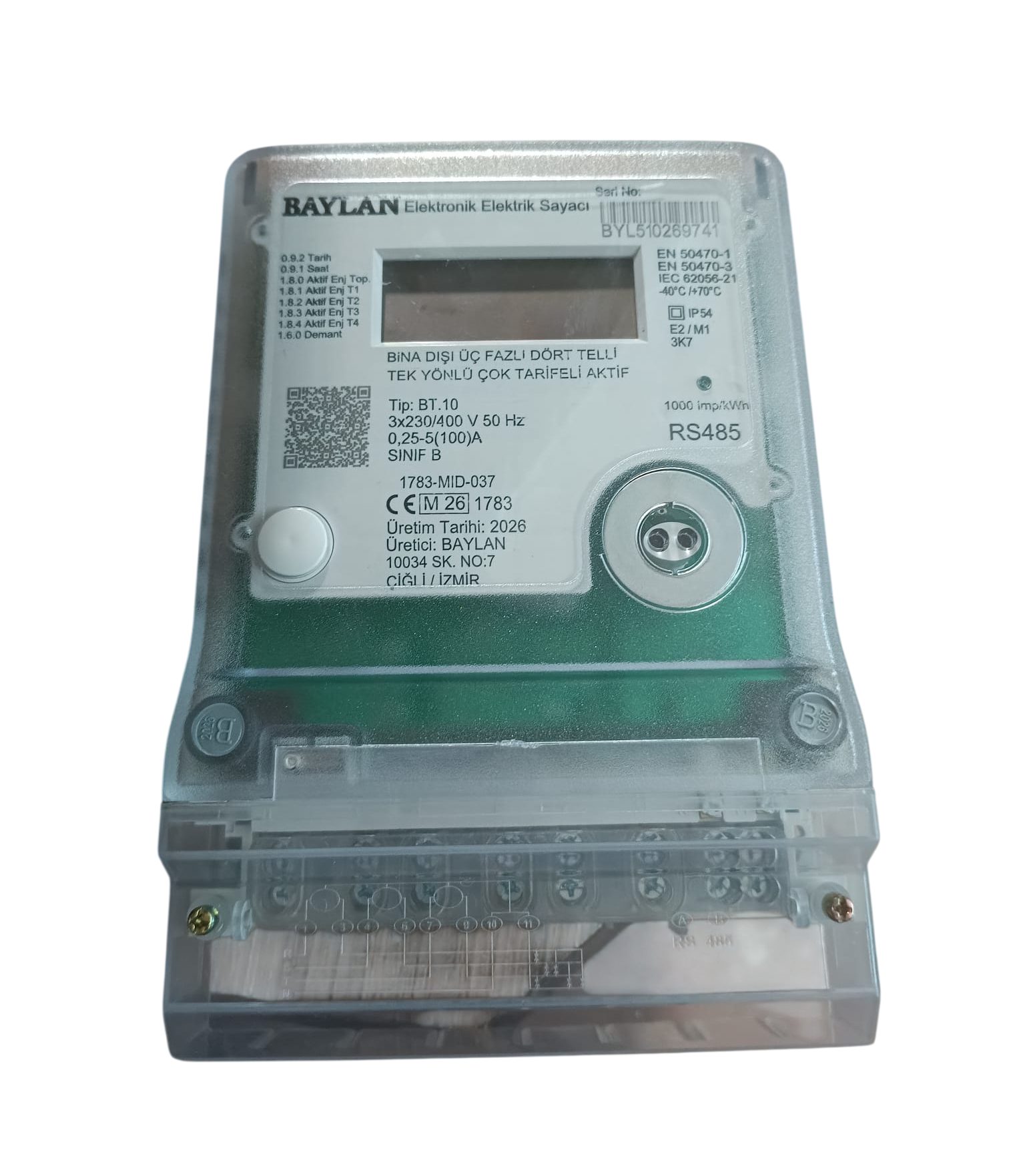 BAYLAN TRİFAZE AKTİF ELEKTRİK SAYACI HABERLEŞMELİ