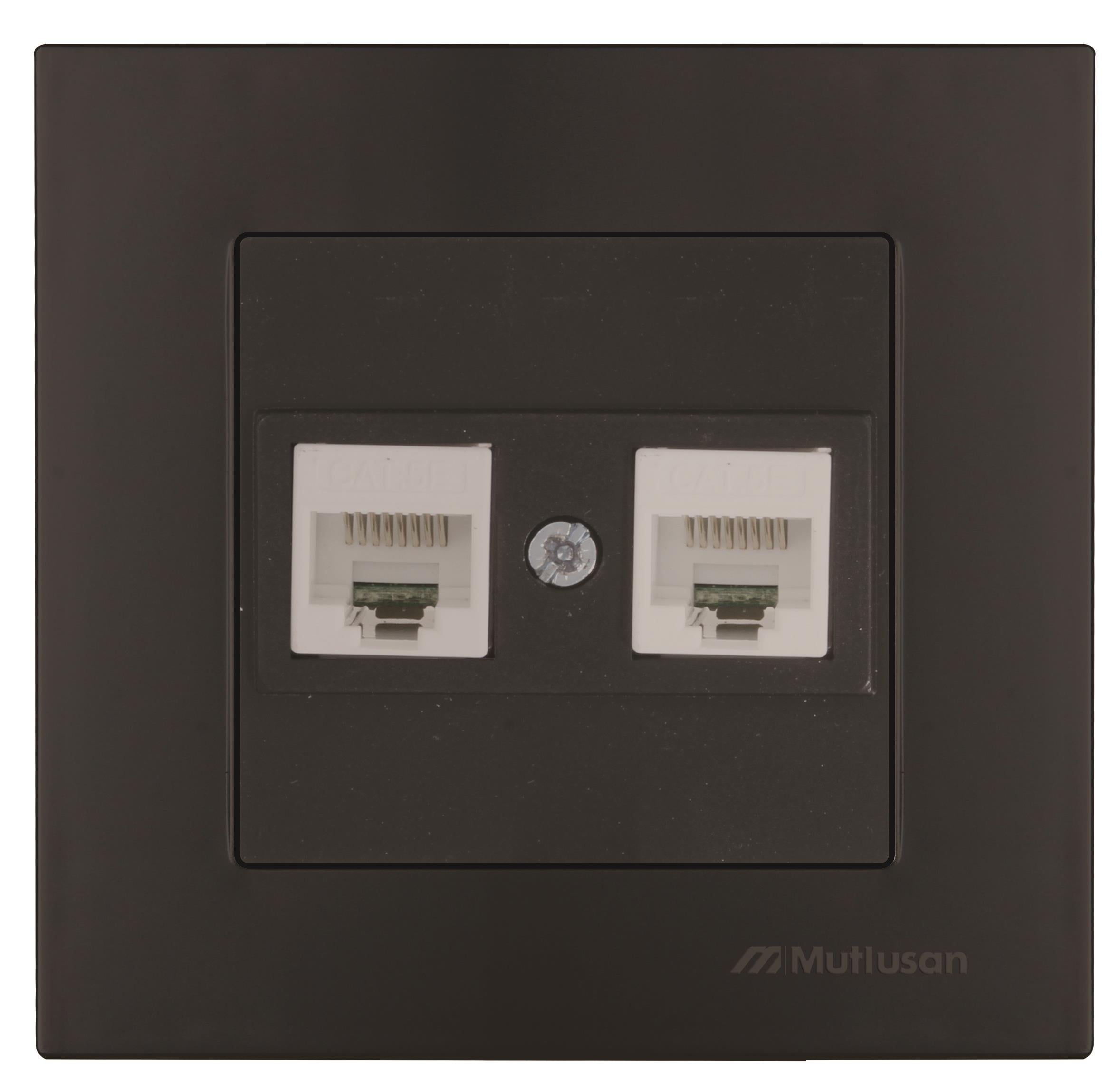 DATA PRİZİ 2*RJ45 RİTA SİYAH (CAT6)