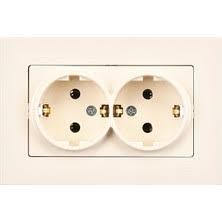 İKİLİ TOPRAKLI PRİZ RİTA KREM