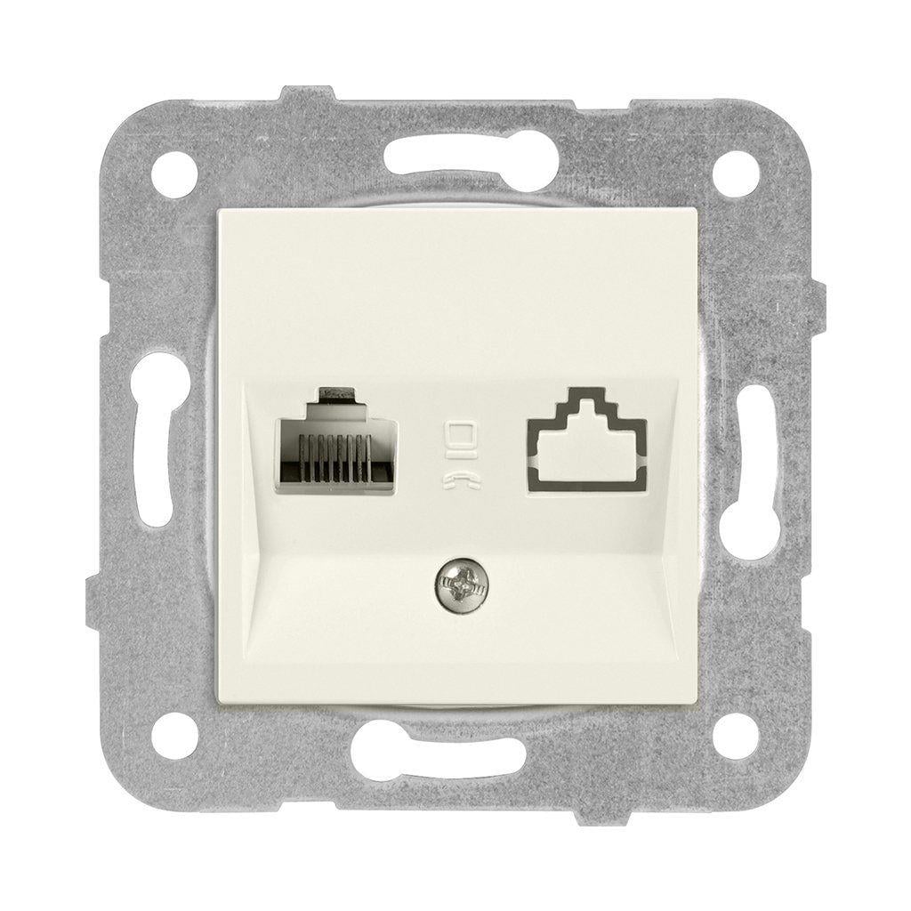 KARRE TEKLİ DATA PRİZİ(RJ45 CAT5E)KREM