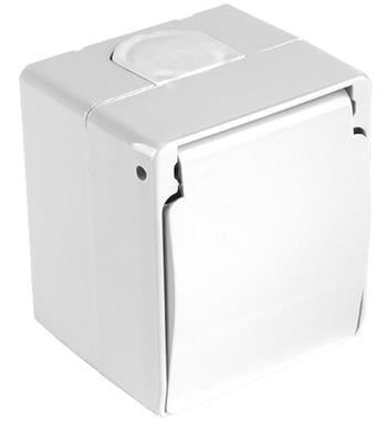 NORA S/Ü NEMLİYER KAPAKLI TOPRAKLI PRİZ BEYAZ