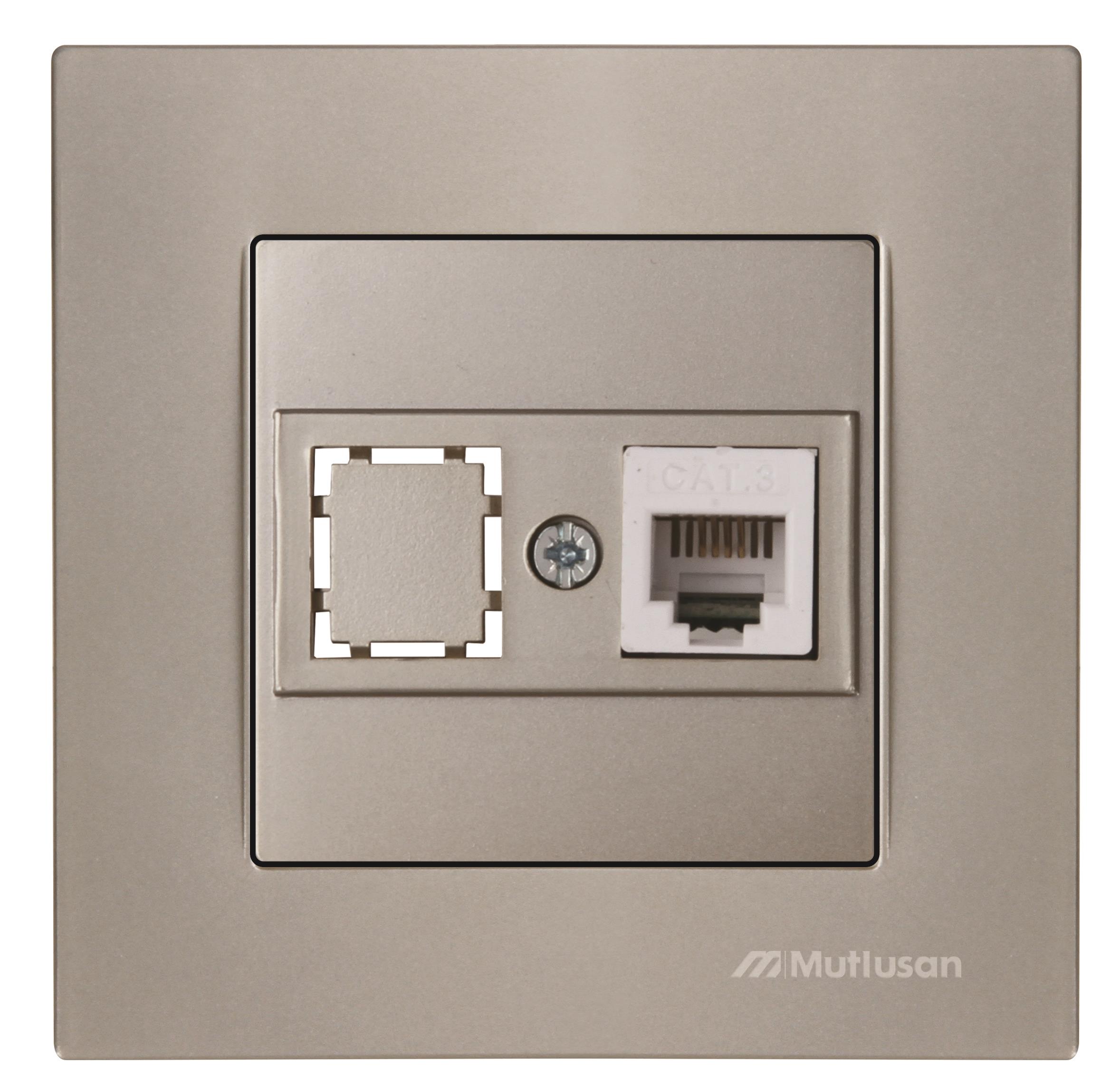 TELEFON PRİZİ 1*RJ12 RİTA TİTANYUM (CAT3)