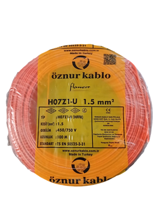 1,5 MM H07Z1-U H.FREE NYA KIRMIZI KABLO