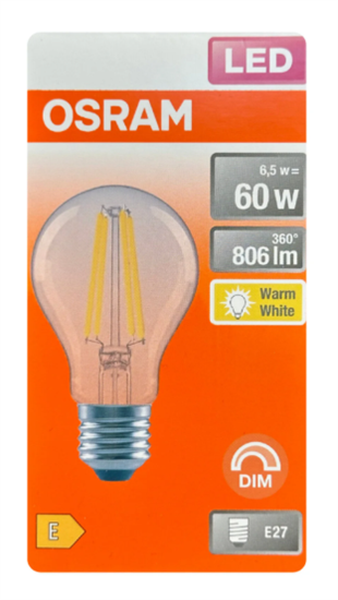 VALUE CLA60D 6.5W/827 230V FIL E27 DİMLİ AMPUL