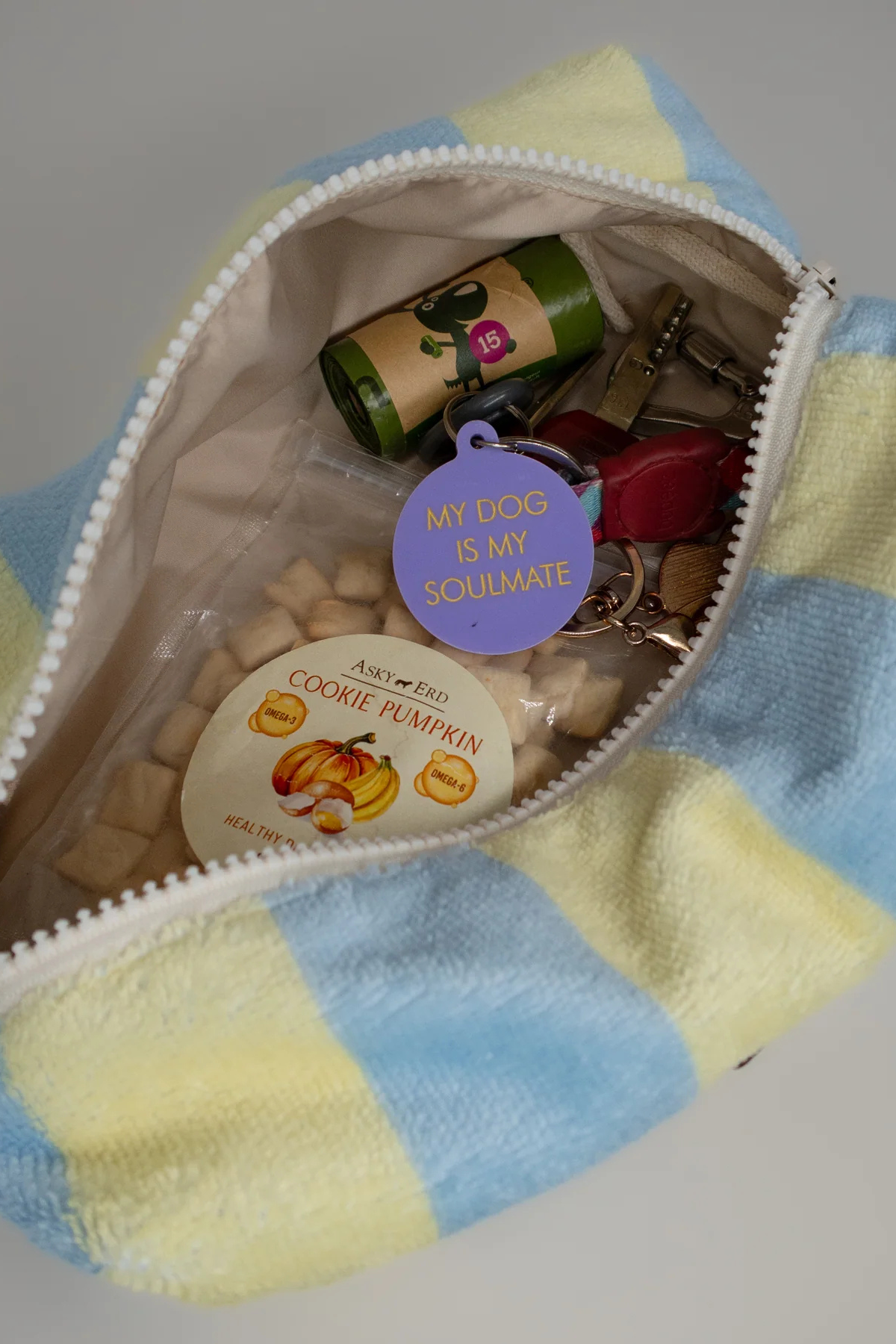 Asky&Erd Soft Rituals Köpek  Bakım Ürünleri Çantası Butterscotch Çizgili