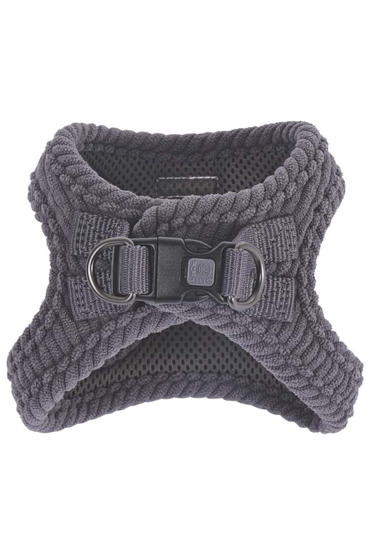 M-Pets Velvet Köpek Göğüs Tasması Gri