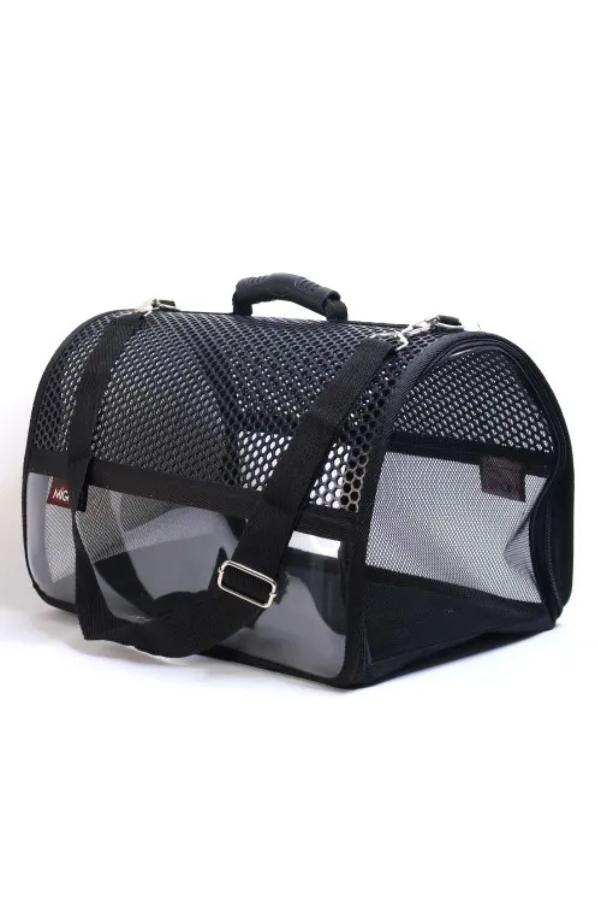Migno Flybag Voyager Fileli-Şeffaf Model Kedi Köpek Taşıma Çantaları - Siyah