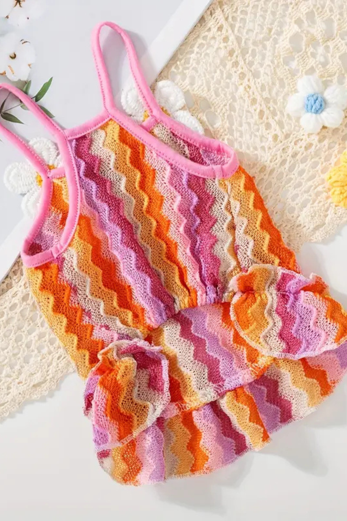 DolcePets Çizgili Papatya Elbise