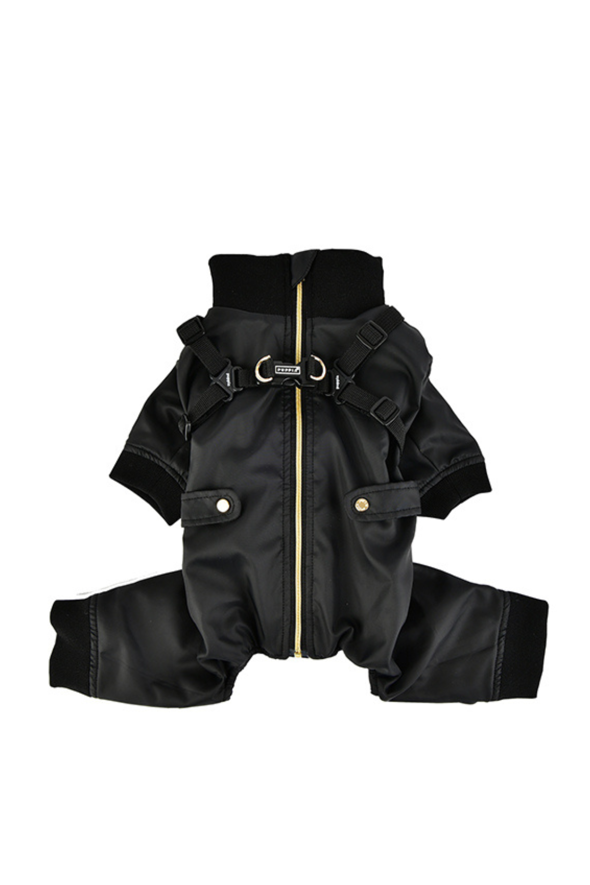 Puppia Garnet Polar Tulum Göğüs Tasmalı Kışlık Köpek Tulumu Siyah