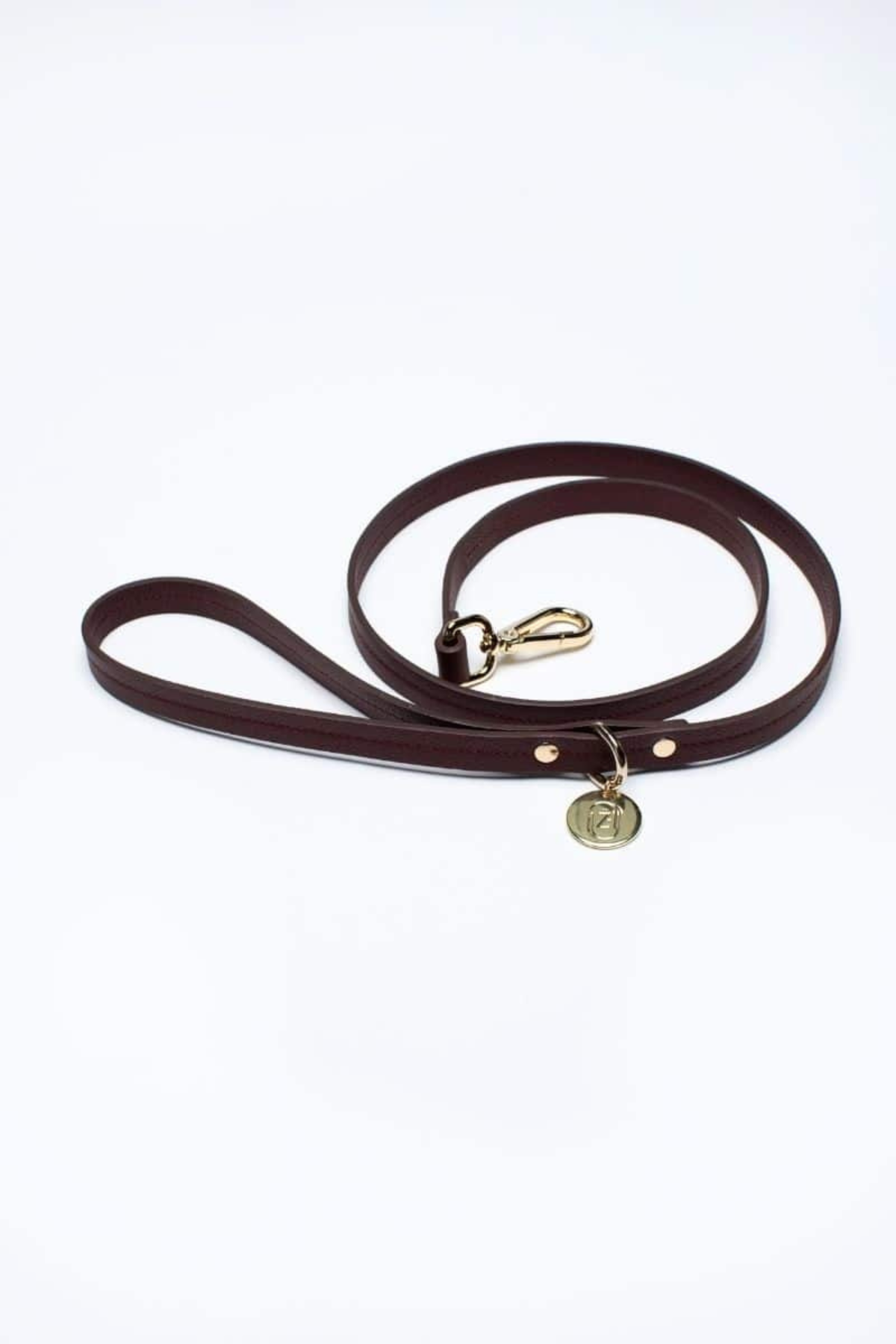 Leather Leash In Burgundy