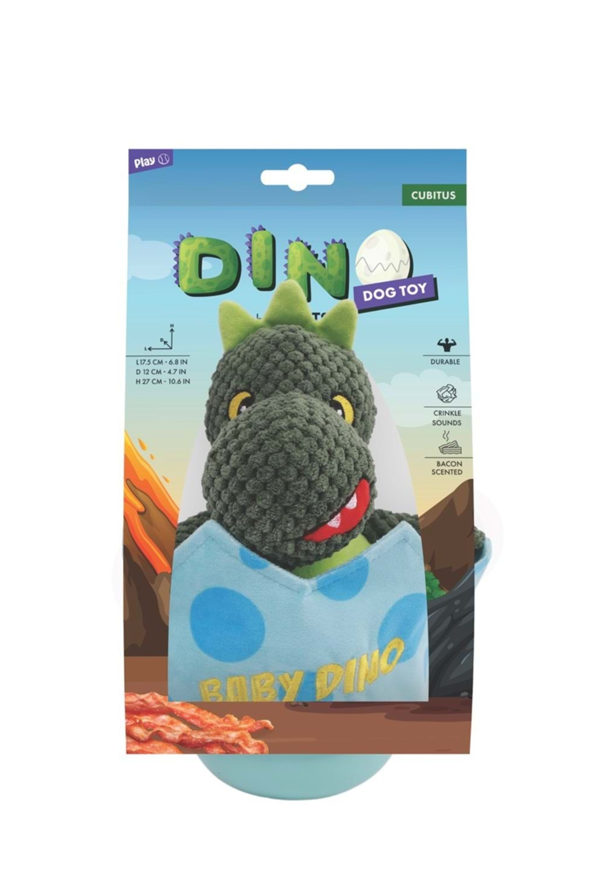 M-PETS PLAY DİNO CUBİTUS PASTIRMA AROMALI KÖPEK OYUNCAĞI