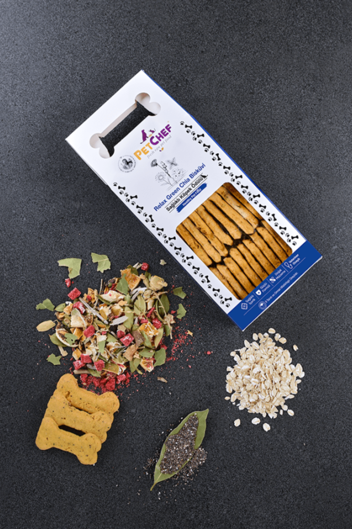 PetChef Relax Green Chia Köpek Bisküvisi