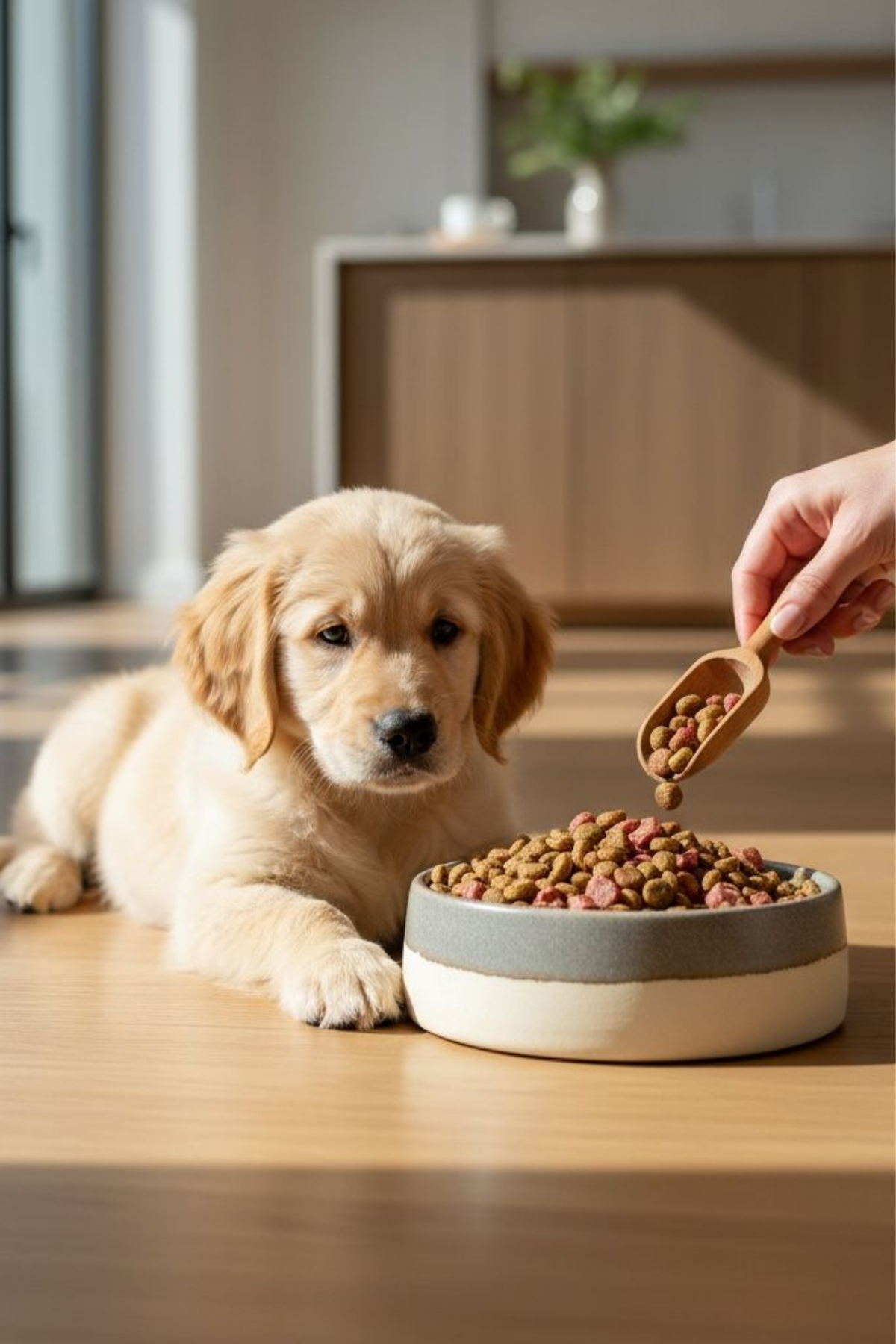 Feza Seramik Köpek Mama Kasesi- Bej/Beyaz
