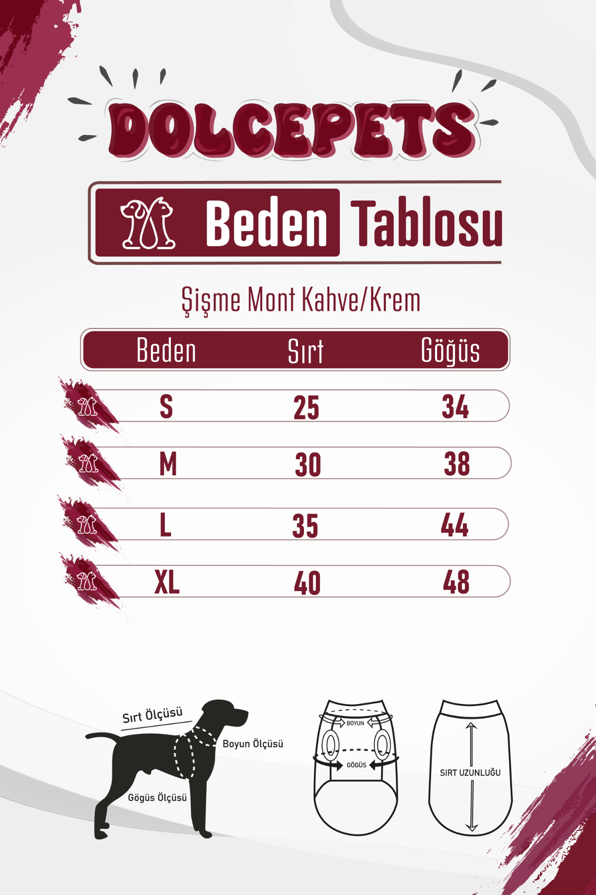 DolcePets Şişme Mont/Kahve