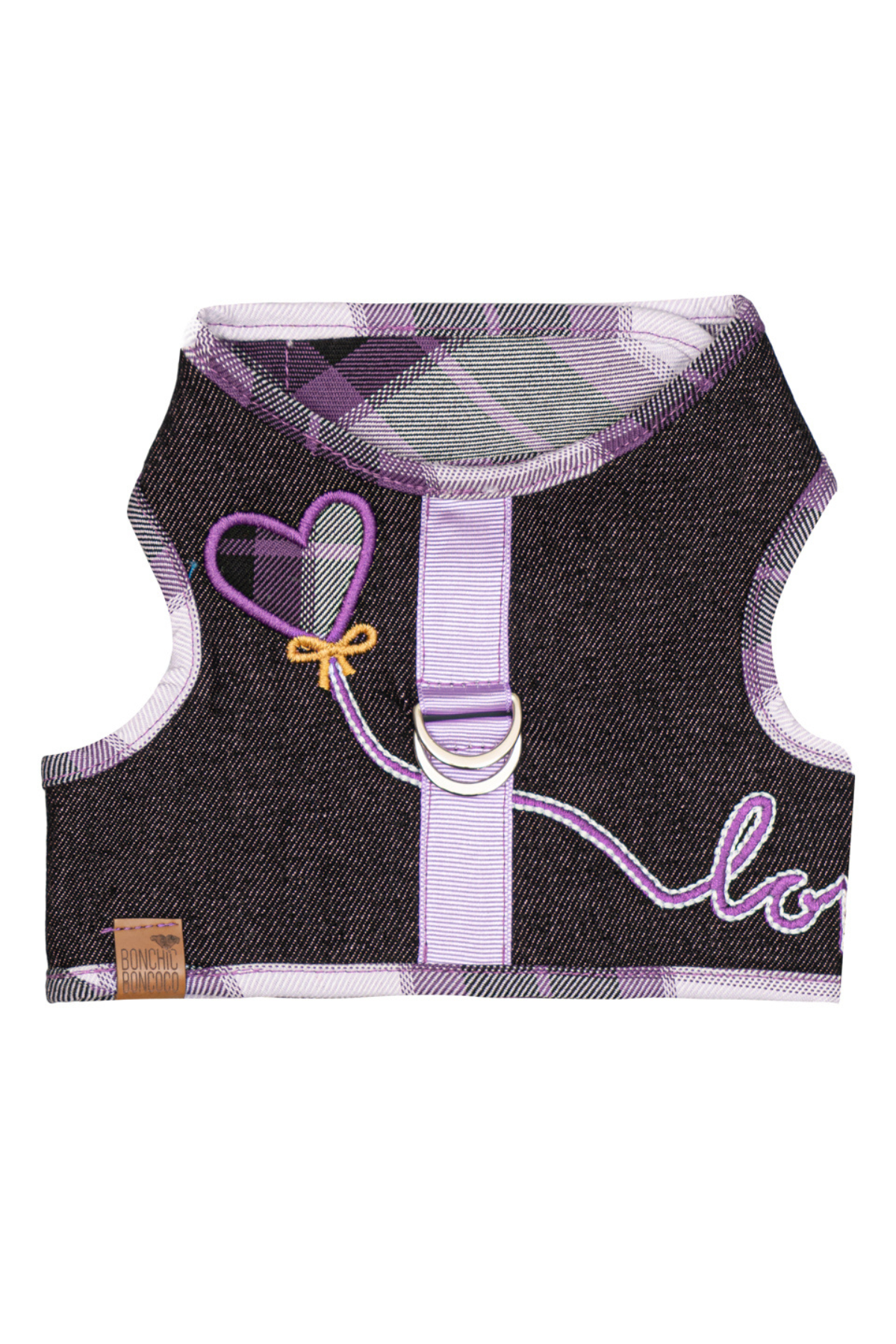 BonChicBonCoco Çift Taraflı Love Köpek Gezdirme Yeleği Lila