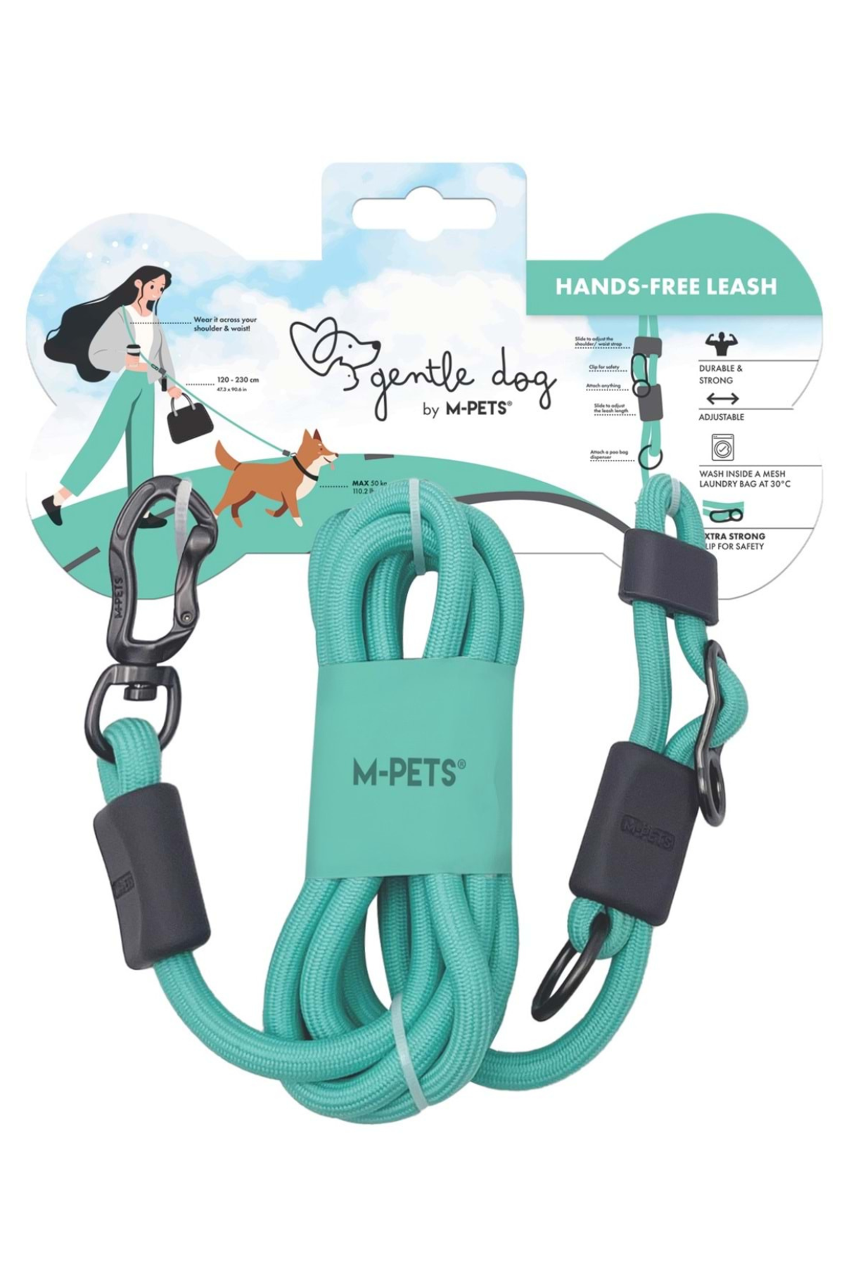 M-Pets Gentle Dog Fonksiyonel Gezdirme Tasma Green