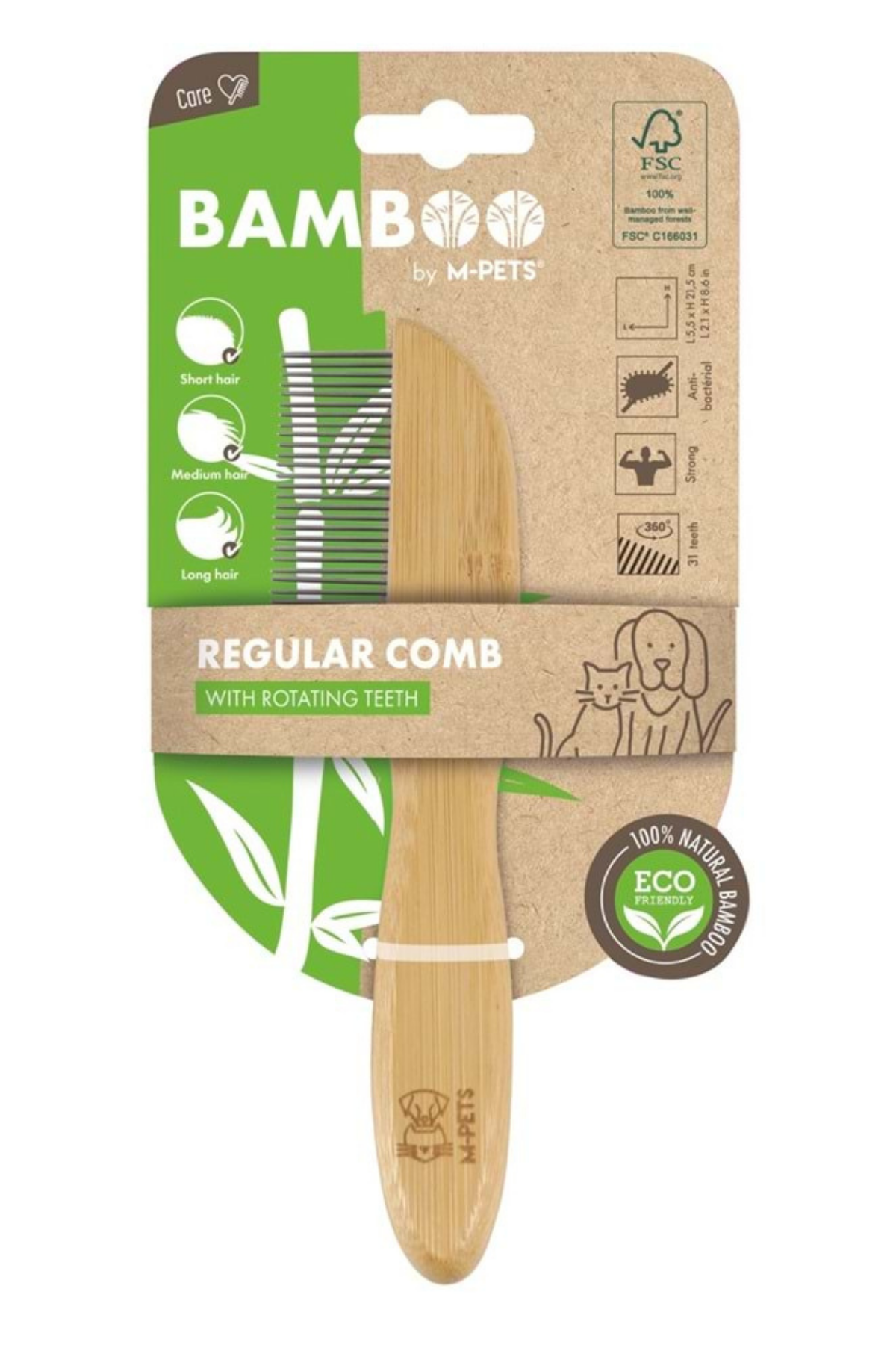 M-Pets Bamboo Köpek - Kedi Tarak