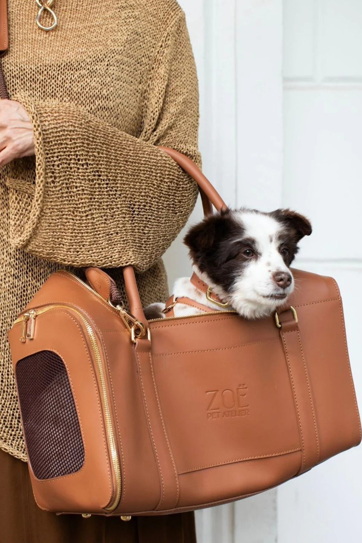 Zoe Pet Atelier Uçak Taşıma Çantası - Karamel Kahve