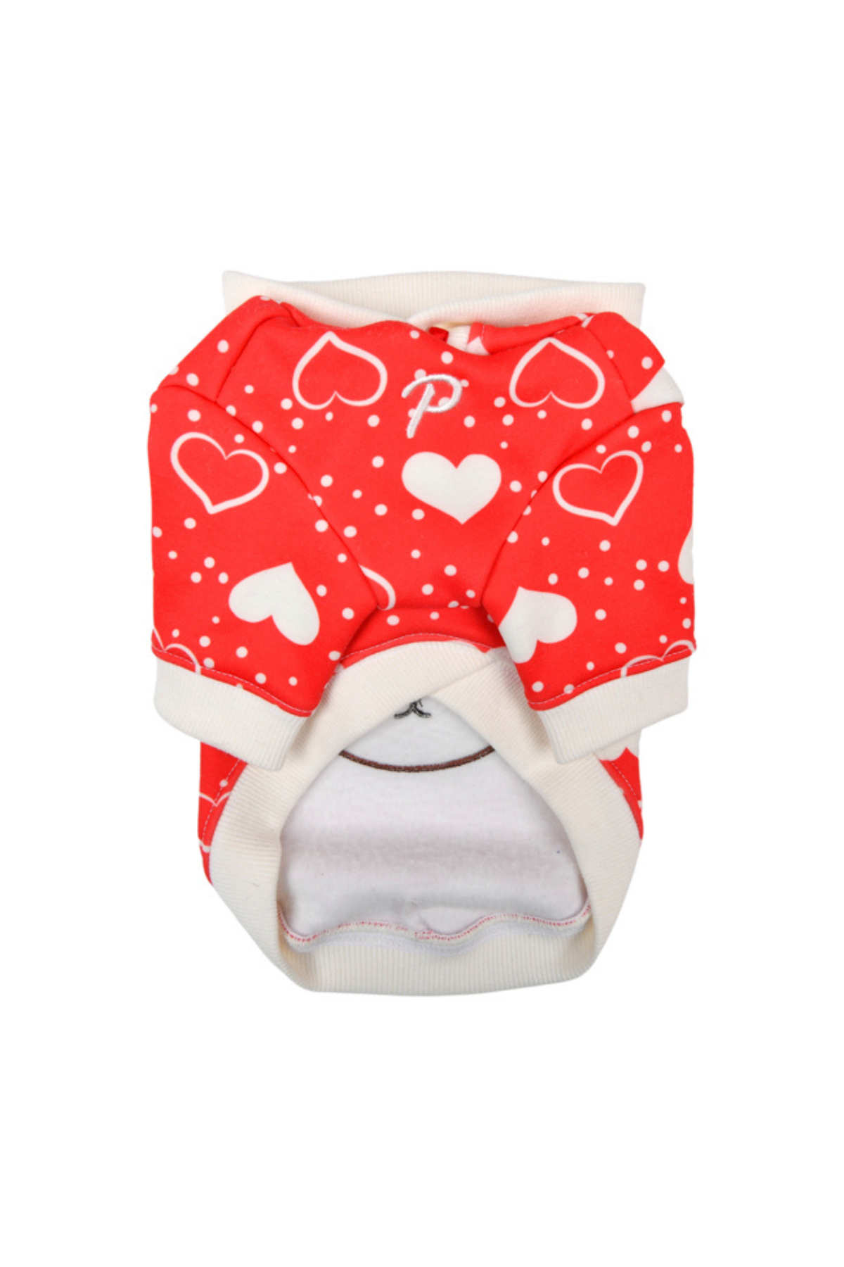 Puppia Fuzzy Bear Kapüşonlu Kazak - Kırmızı