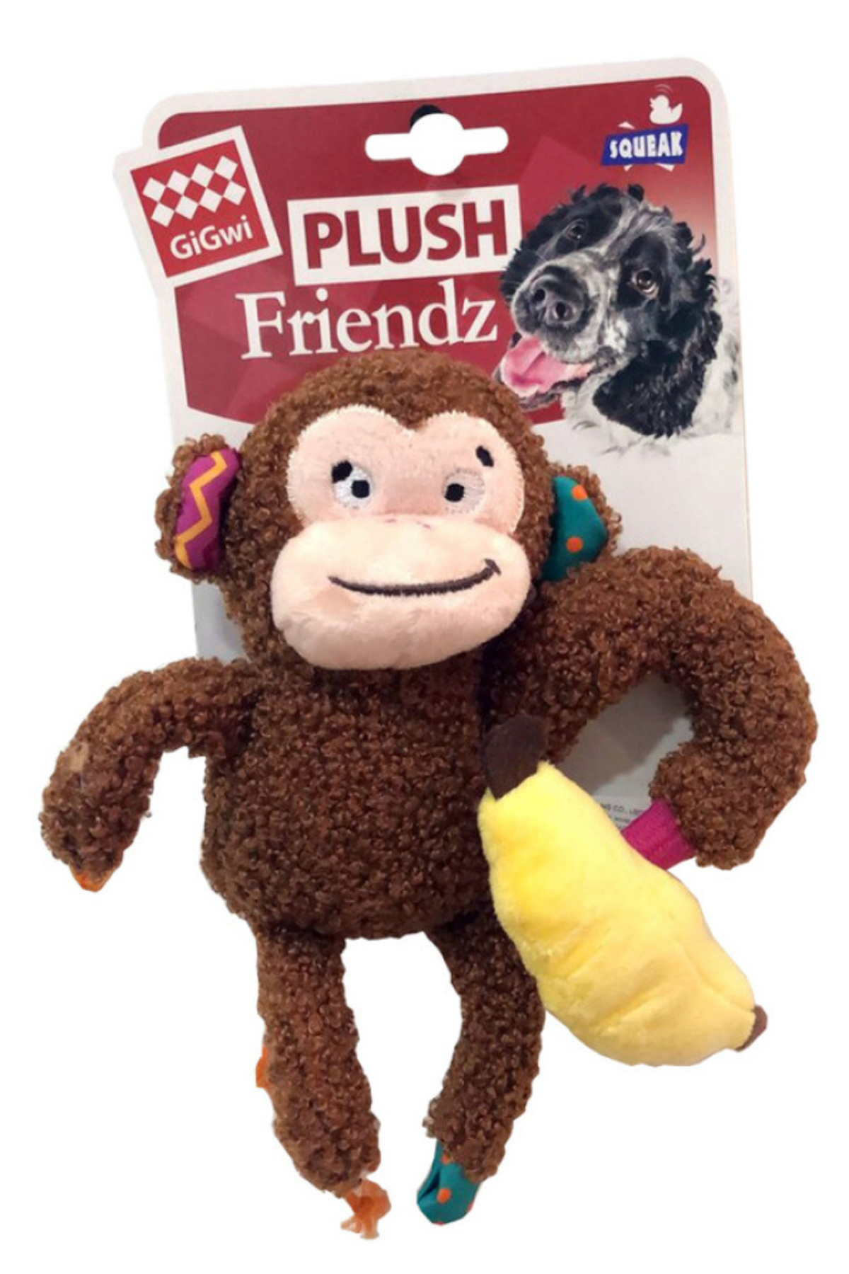 Gigwi Plush Friendz Sesli Maymun Peluş Köpek Oyuncağı