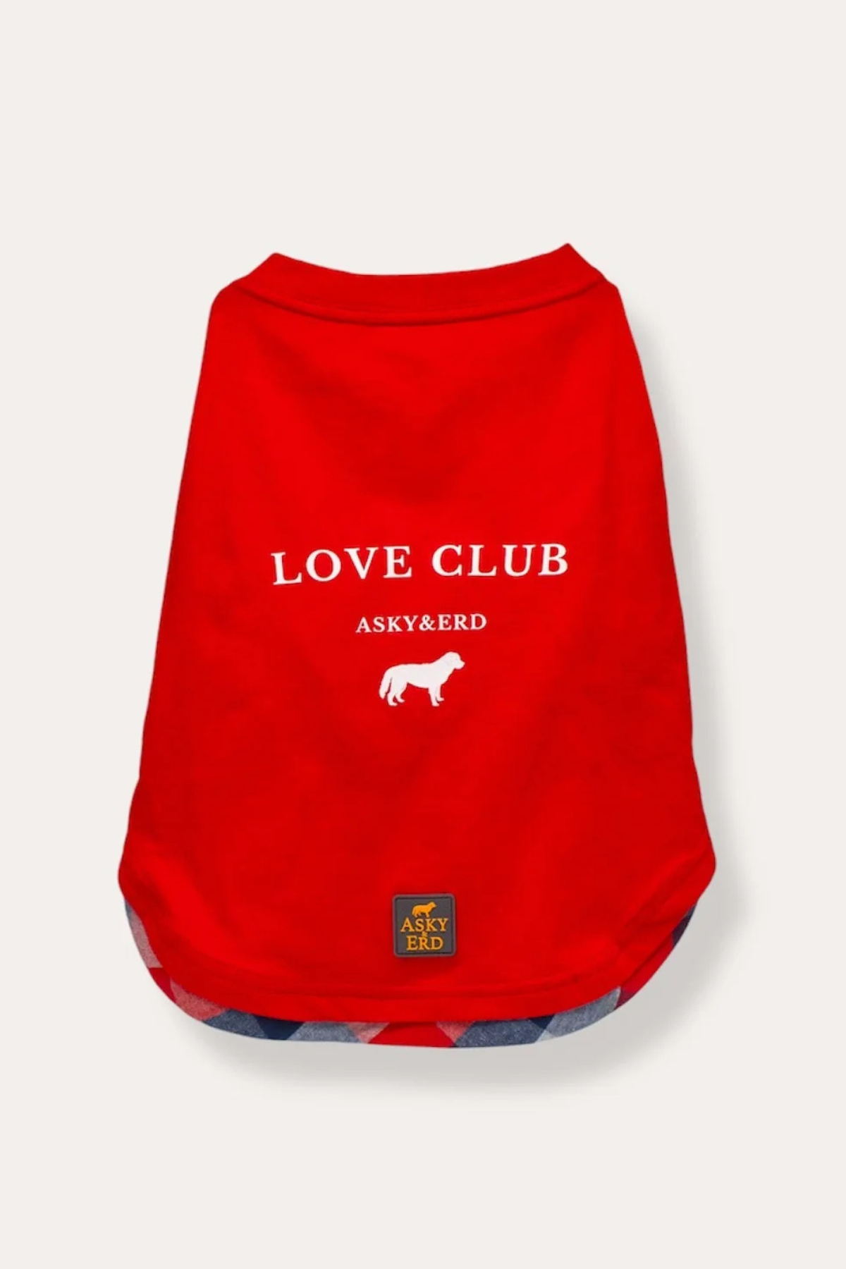 Asky&Erd Love Club Tshirt | Crimson Check
