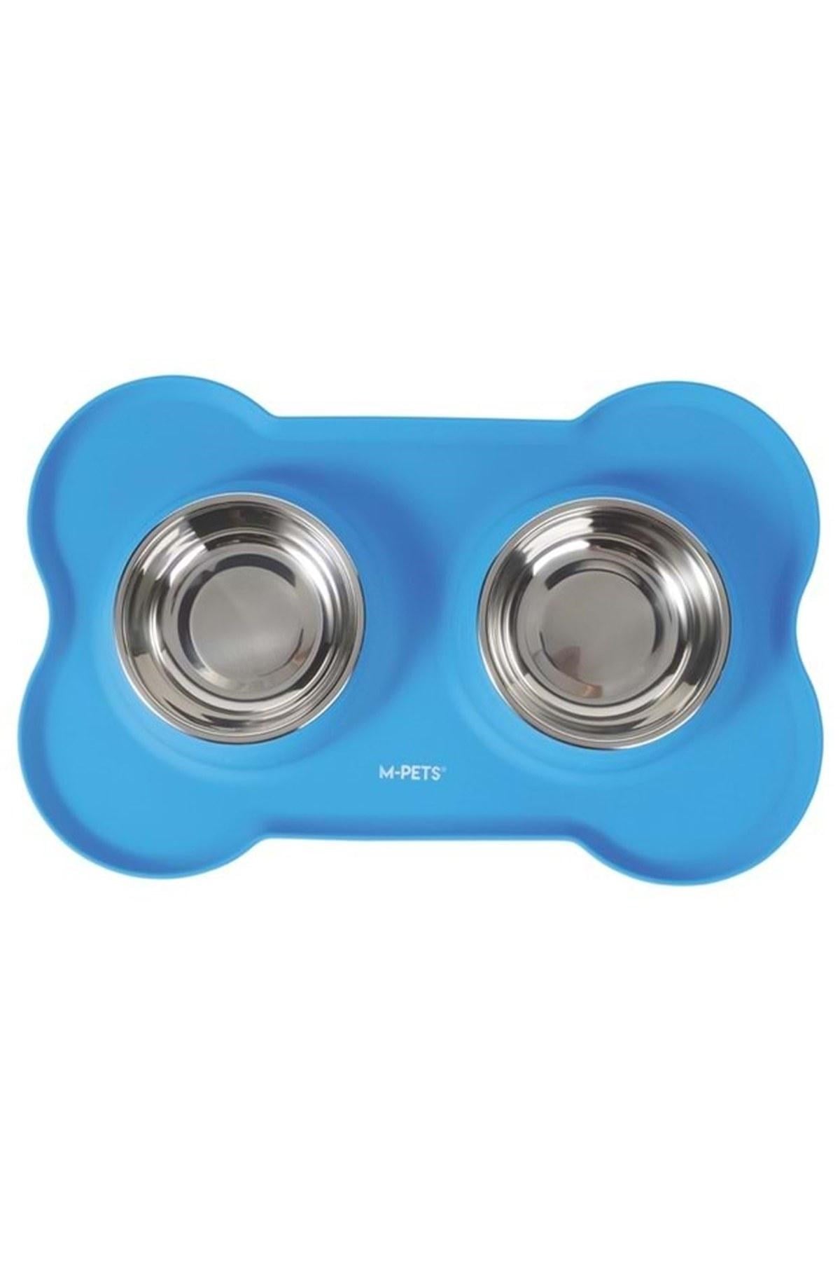 M-Pets Duet Köpek Mama ve Su Kabı Blue