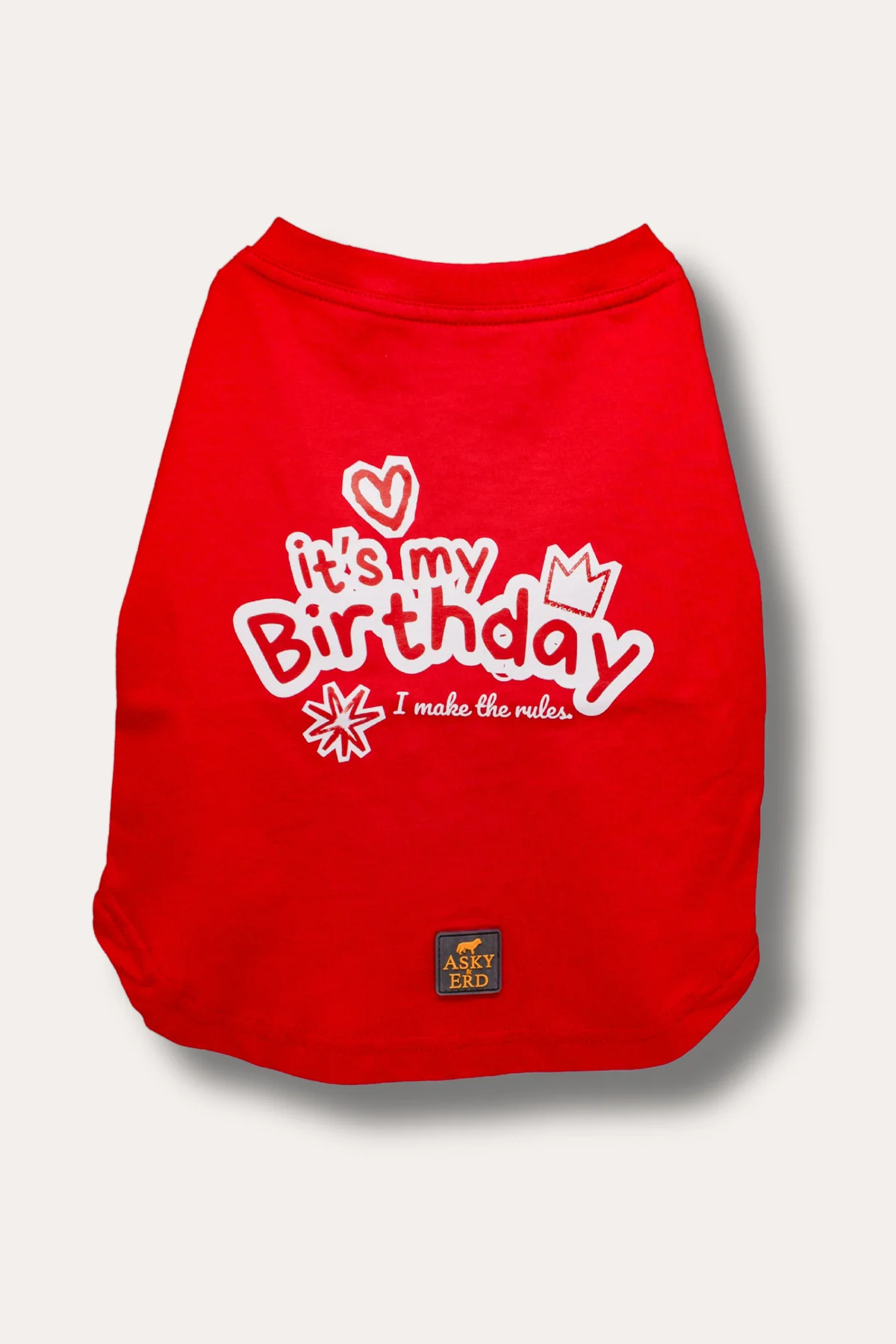 Asky&Erd It’s My Birthday T-Shirt Cherry Red Köpek Tişört
