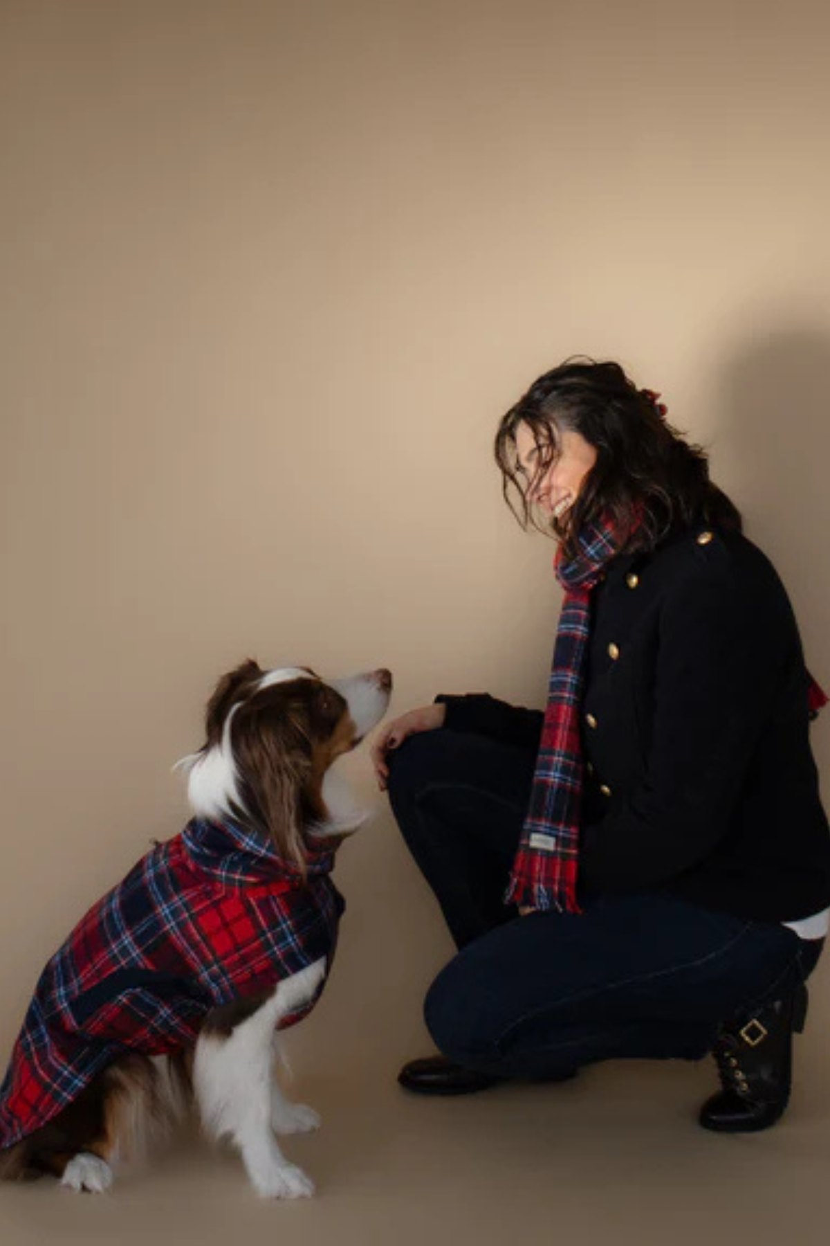 Asky&Erd AskyxHuman Crimson Tartan Plaid Scarf