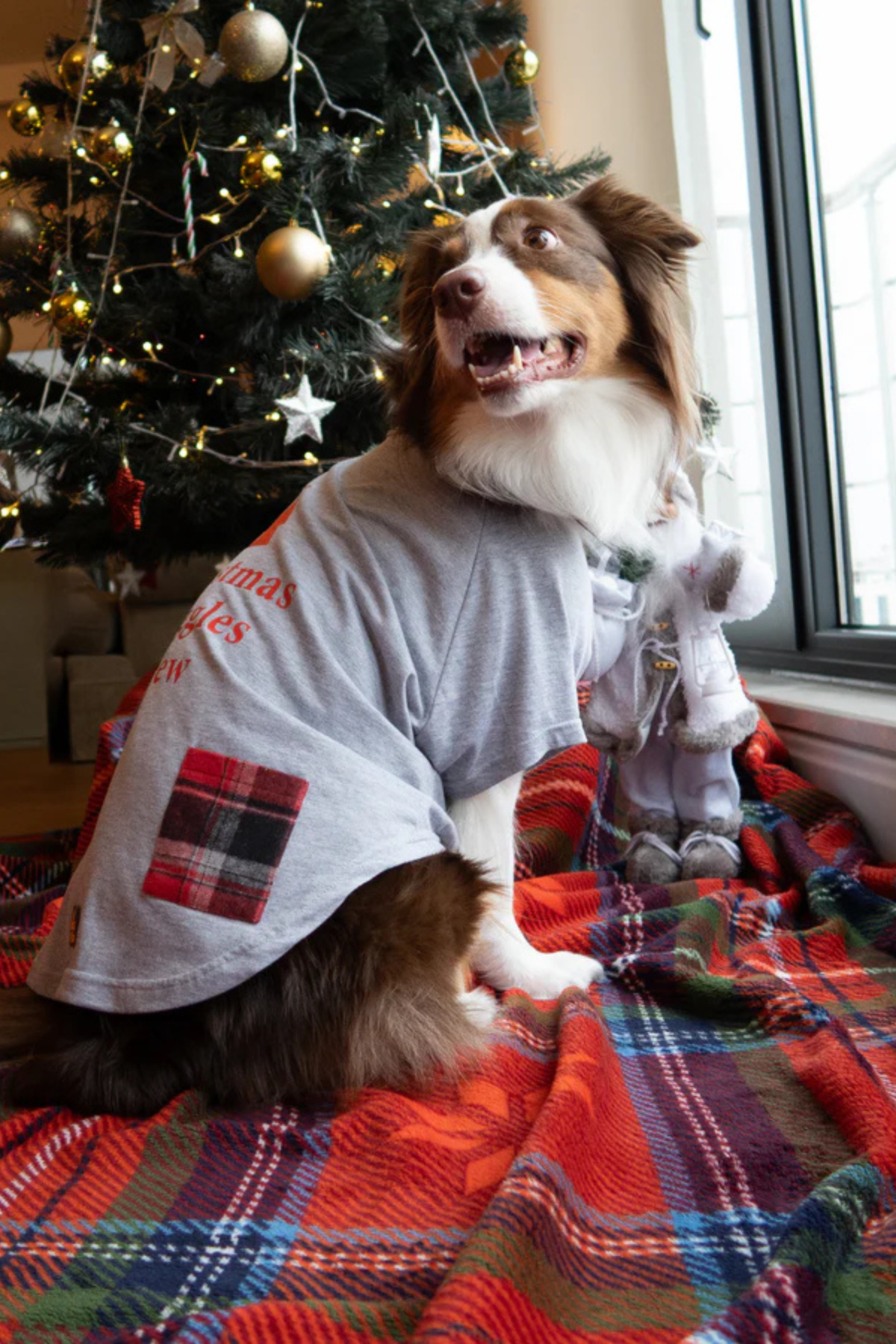 Asky And Erd Christmas Snuggles Crew Tshirt Winter Fog