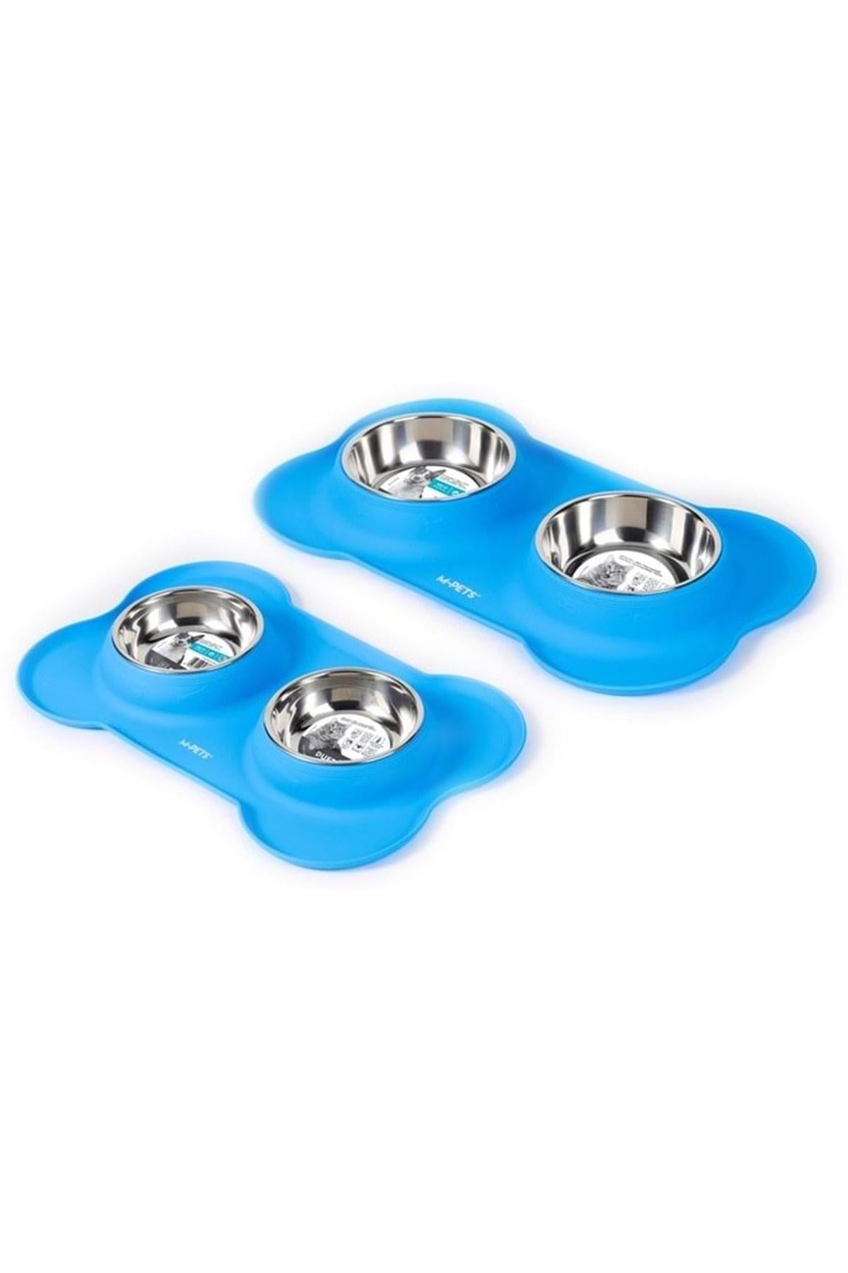M-Pets Duet Köpek Mama ve Su Kabı Blue