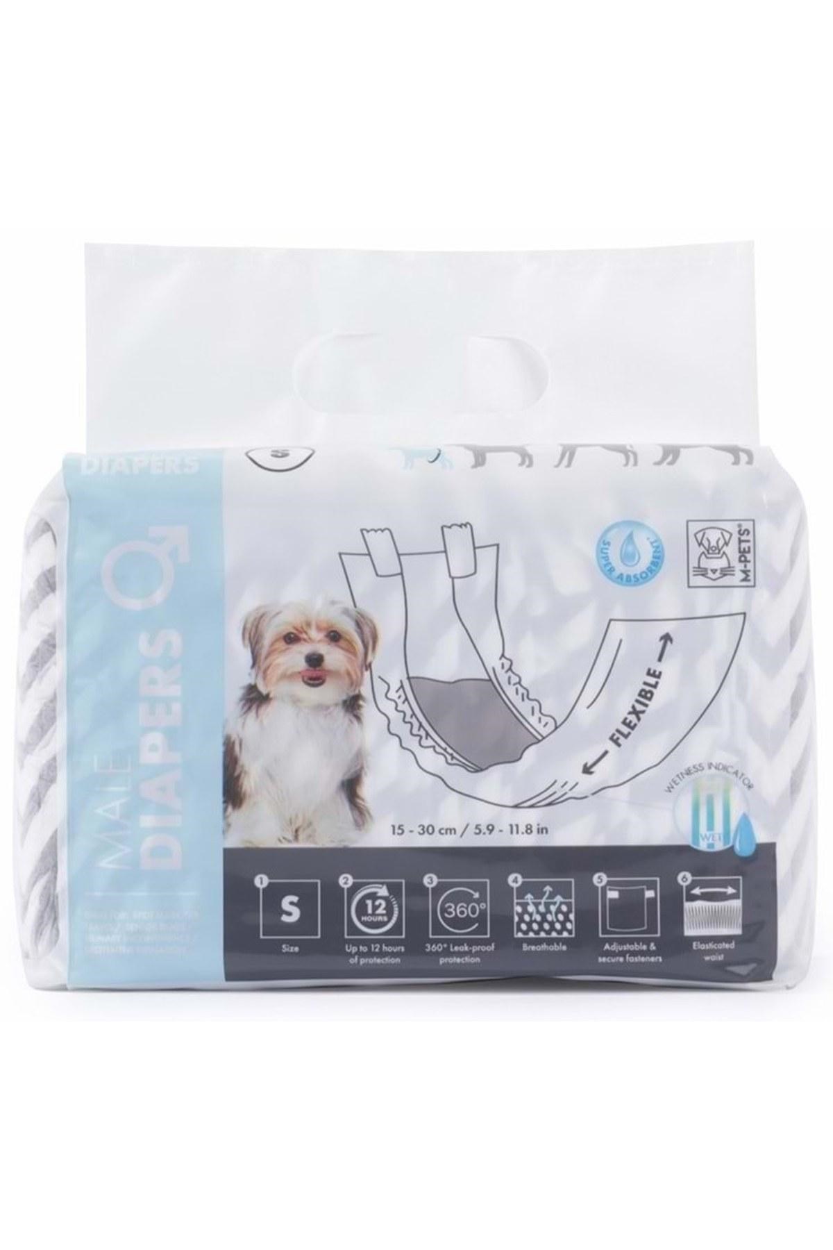 M-Pets 10116199 Erkek Köpek Külotu (S) 12li