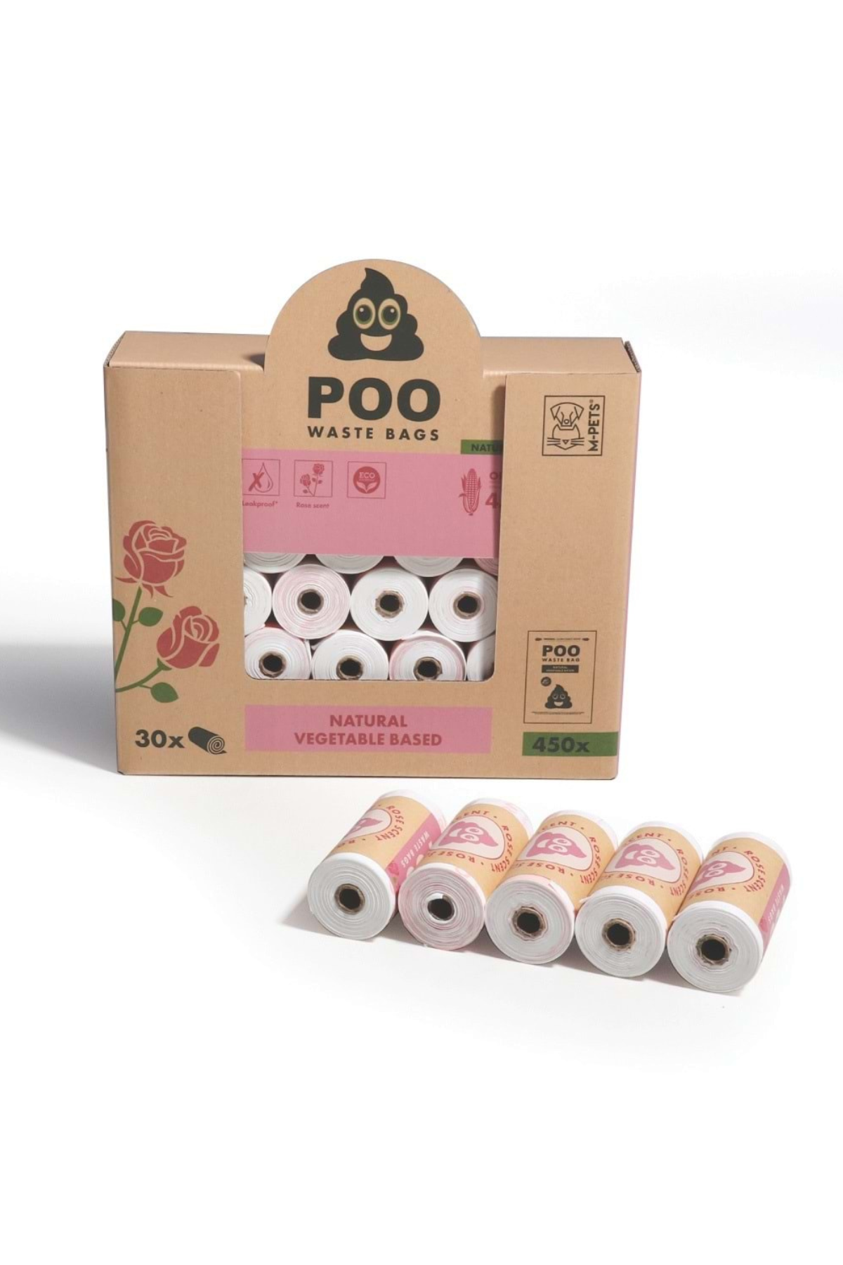M-PETS POO DIŞKI POŞETİ 15 YAPRAK GÜL KOKULU 30LU PAKET