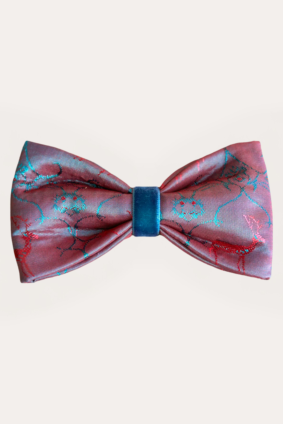 Red&Green Satin Bow Tie Deers