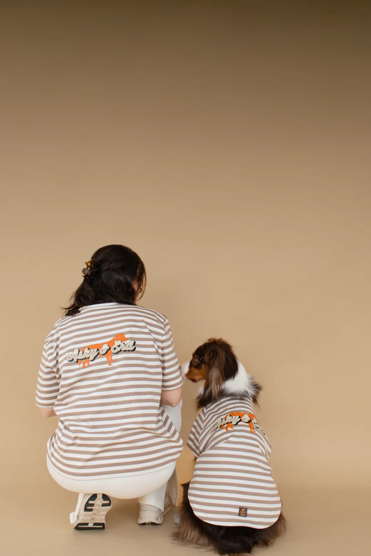 Asky&Erd AskyxHuman Heritage Stripe Tshirt Oat Latte