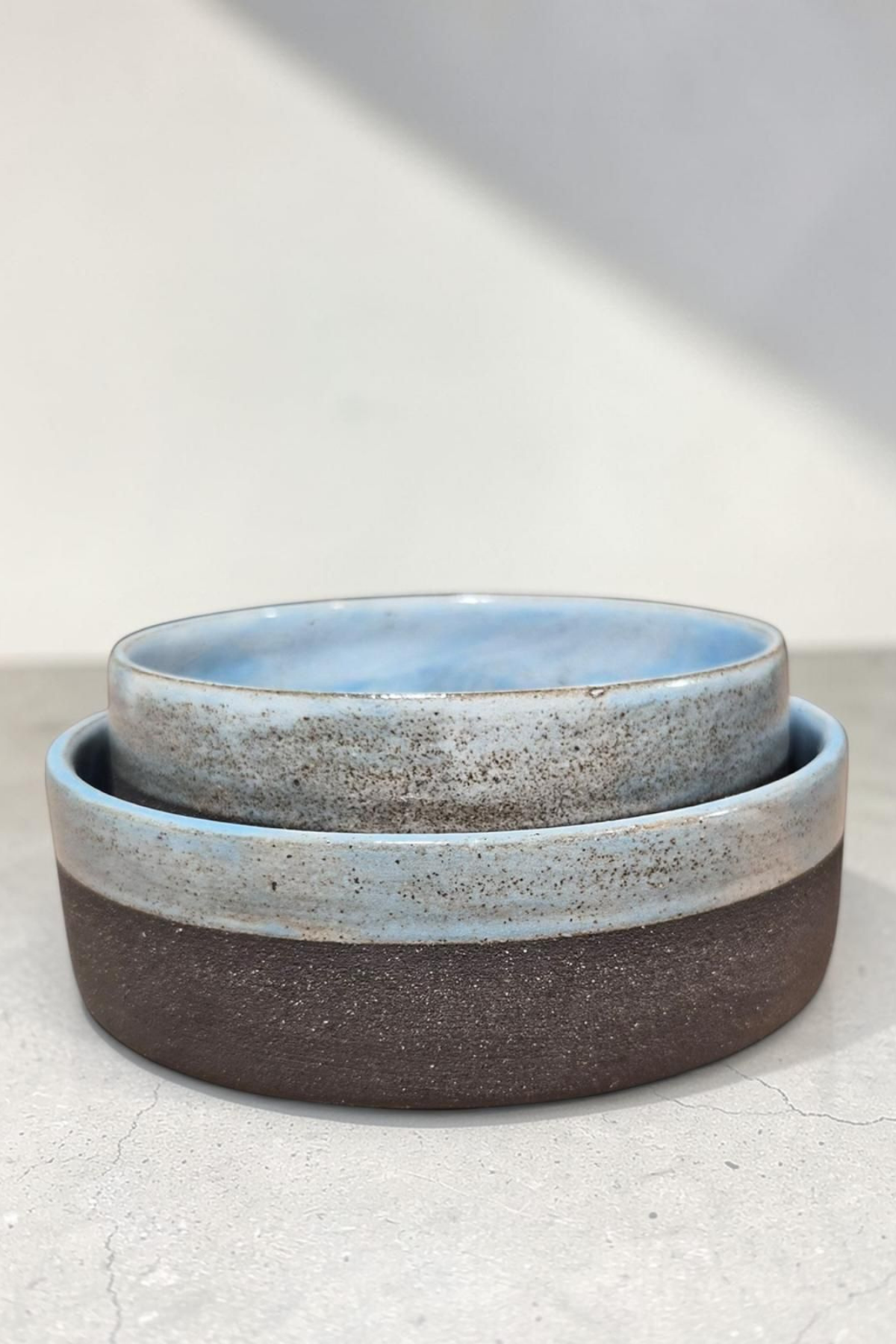 Feza Seramik Mama Kasesi Seti Siyah/Mavi (Küçük&Büyük)